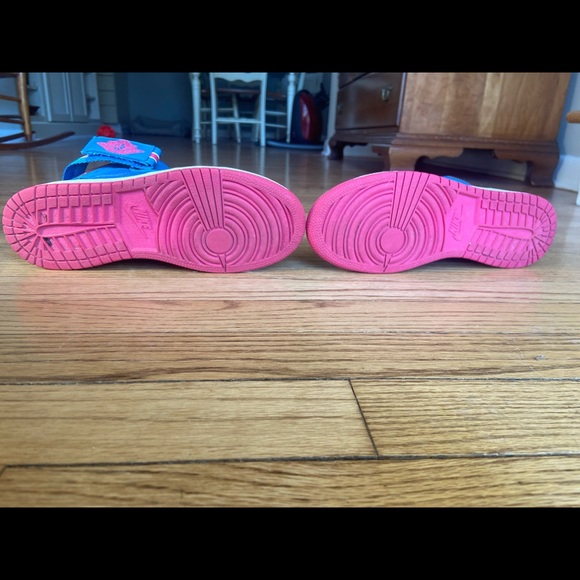 Air Jordan 1 High Strap GS - Blue - Pink - White - Picture 6 of 6